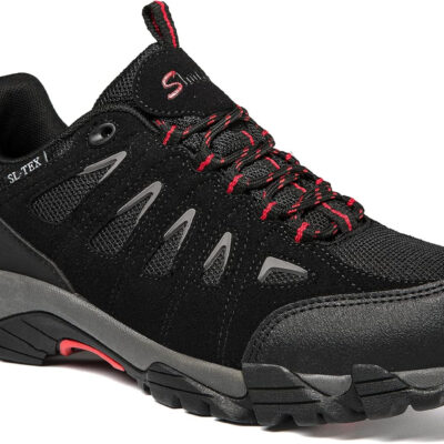 SHULOOK Men's Waterproof Hiking Shoes Lightweight Anti Slip Outdoor Ankle Boots Breathable Hike Trekking Trails Shoe