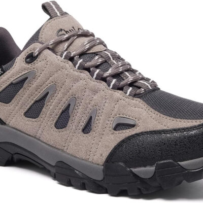SHULOOK Men's Waterproof Hiking Shoes Lightweight Anti Slip Outdoor Ankle Boots Breathable Hike Trekking Trails Shoe