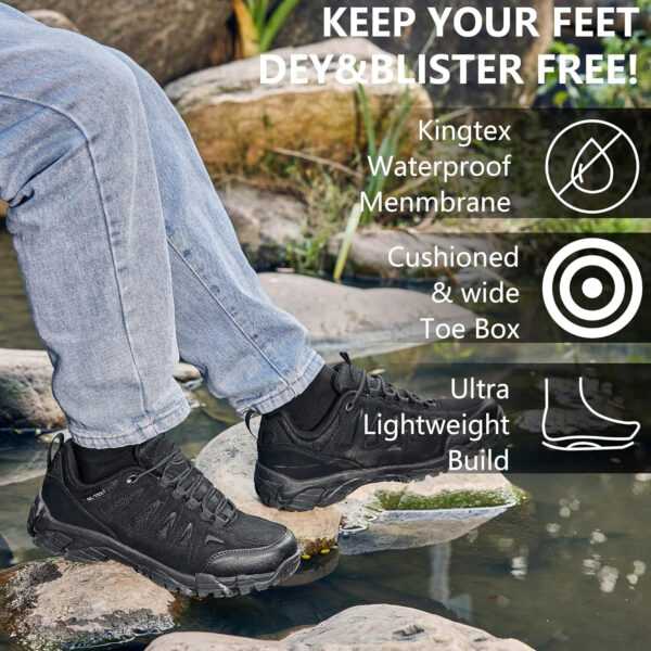 SHULOOK Men's Waterproof Hiking Shoes Lightweight Anti Slip Outdoor Ankle Boots Breathable Hike Trekking Trails Shoe