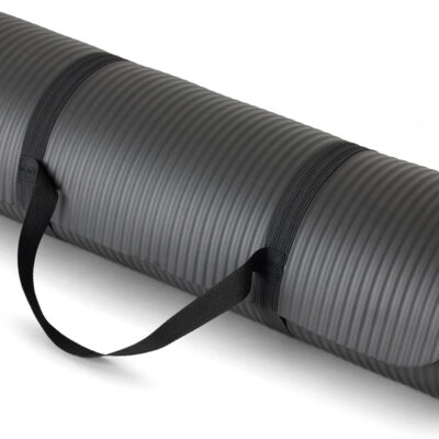 Amazon Basics 1/2 Inch Extra Thick Exercise Yoga Mat with Carrying Strap, Cushioned Support, for Fitness and Gym Workouts