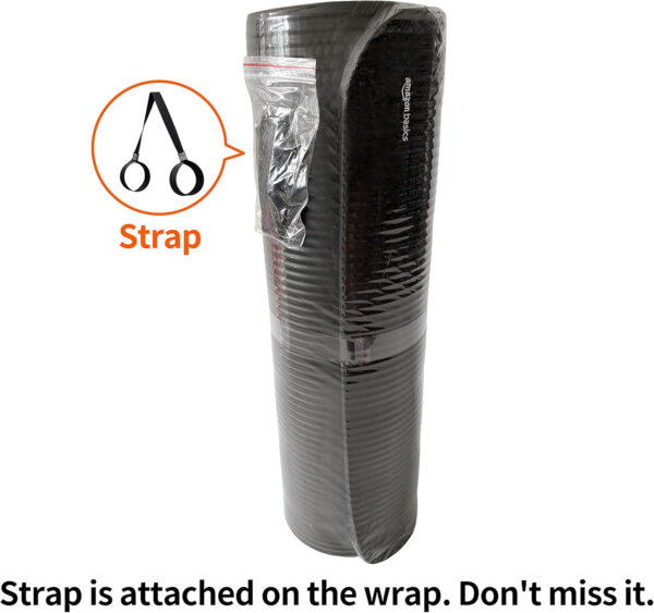 Amazon Basics 1/2 Inch Extra Thick Exercise Yoga Mat with Carrying Strap, Cushioned Support, for Fitness and Gym Workouts