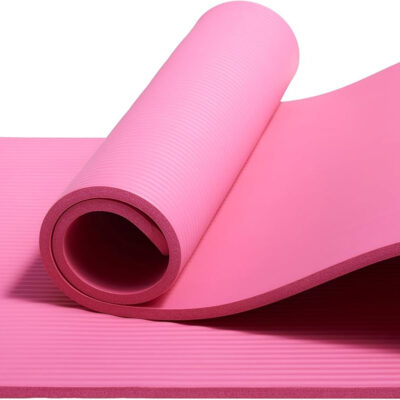 Amazon Basics 1/2 Inch Extra Thick Exercise Yoga Mat with Carrying Strap, Cushioned Support, for Fitness and Gym Workouts
