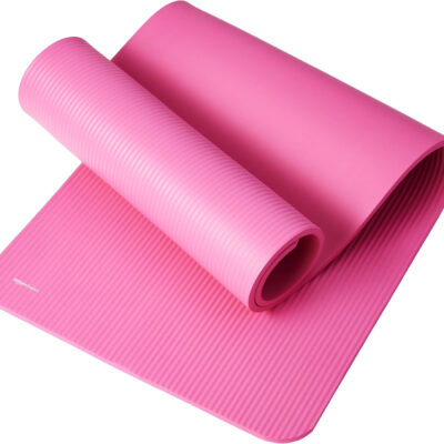 Amazon Basics 1/2 Inch Extra Thick Exercise Yoga Mat with Carrying Strap, Cushioned Support, for Fitness and Gym Workouts