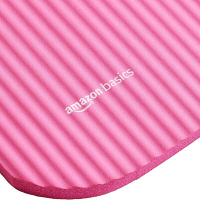 Amazon Basics 1/2 Inch Extra Thick Exercise Yoga Mat with Carrying Strap, Cushioned Support, for Fitness and Gym Workouts