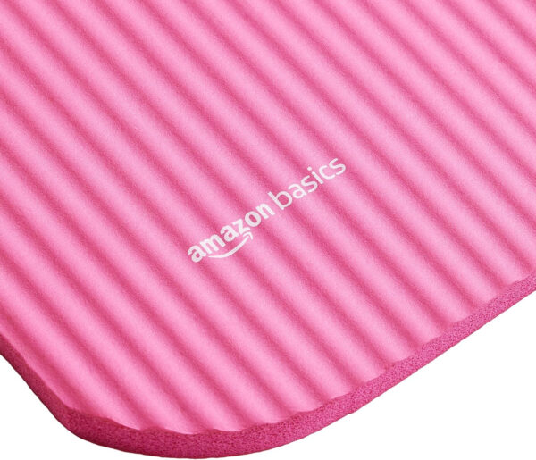 Amazon Basics 1/2 Inch Extra Thick Exercise Yoga Mat with Carrying Strap, Cushioned Support, for Fitness and Gym Workouts
