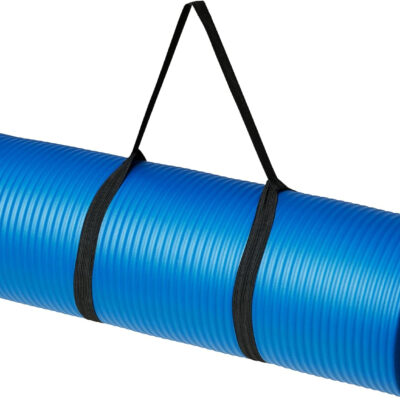 Amazon Basics 1/2 Inch Extra Thick Exercise Yoga Mat with Carrying Strap, Cushioned Support, for Fitness and Gym Workouts