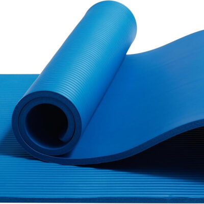 Amazon Basics 1/2 Inch Extra Thick Exercise Yoga Mat with Carrying Strap, Cushioned Support, for Fitness and Gym Workouts