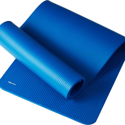 Amazon Basics 1/2 Inch Extra Thick Exercise Yoga Mat with Carrying Strap, Cushioned Support, for Fitness and Gym Workouts
