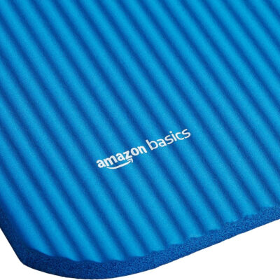 Amazon Basics 1/2 Inch Extra Thick Exercise Yoga Mat with Carrying Strap, Cushioned Support, for Fitness and Gym Workouts