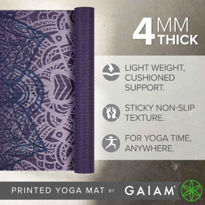6899c3446377135d67f1cb7c42b156baeb4f4833ccc4a7a9d0fee.jpg Gaiam Print Yoga Mat, Non Slip Exercise & Fitness Mat for All Types of Yoga, Pilates & Floor Exercises
