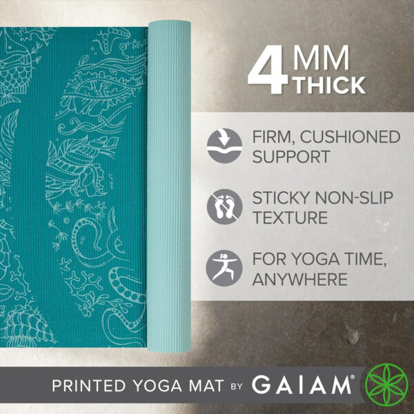6899c3498a1be56960aae632fdc01194911c0ed49378d3da603d9.jpg Gaiam Print Yoga Mat, Non Slip Exercise & Fitness Mat for All Types of Yoga, Pilates & Floor Exercises