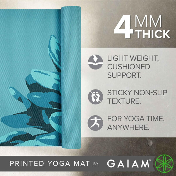 6899c34ed7b406bb894208dddfb6d89787f8db43d62593ae5c28b.jpg Gaiam Print Yoga Mat, Non Slip Exercise & Fitness Mat for All Types of Yoga, Pilates & Floor Exercises