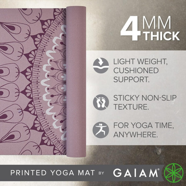 6899c356c50644369b48a263d892578659201984d905dbc871423.jpg Gaiam Print Yoga Mat, Non Slip Exercise & Fitness Mat for All Types of Yoga, Pilates & Floor Exercises