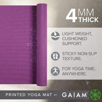 6899c35959bb0e8ec1f2a4ce9313a989941c6d470634d4fda8092.jpg Gaiam Print Yoga Mat, Non Slip Exercise & Fitness Mat for All Types of Yoga, Pilates & Floor Exercises