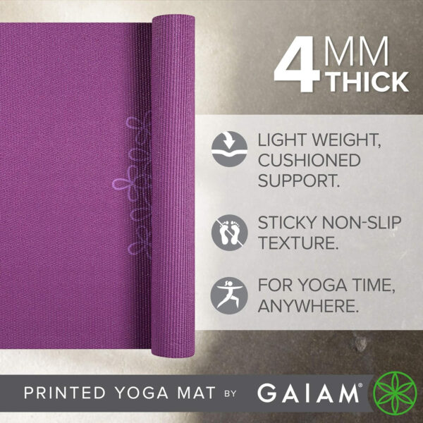 6899c35959bb0e8ec1f2a4ce9313a989941c6d470634d4fda8092.jpg Gaiam Print Yoga Mat, Non Slip Exercise & Fitness Mat for All Types of Yoga, Pilates & Floor Exercises