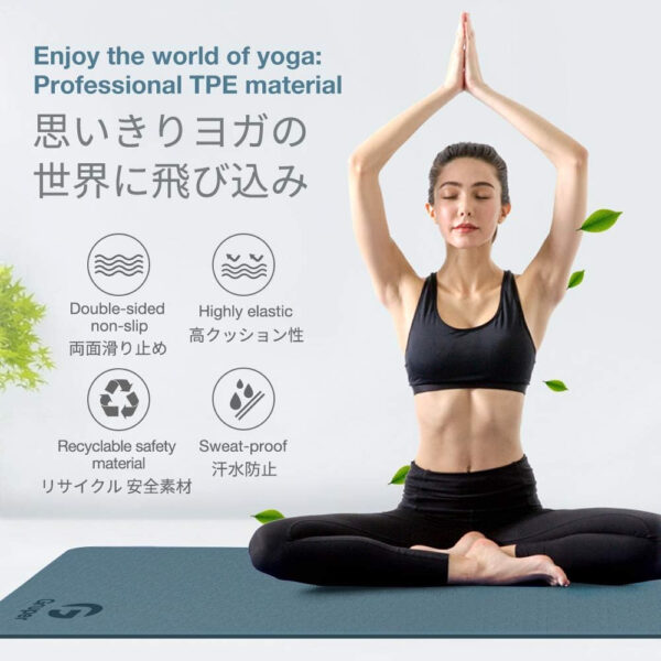 6899c3e7afb3d0db003ae94e687ae0d6f7f7853698f9ed0008ea1.jpg Yoga Mat Non Slip, Eco Friendly Fitness Exercise Mat with Carrying Strap,Pro Yoga Mats for Women,Workout Mats for Home, Pilates and Floor Exercises
