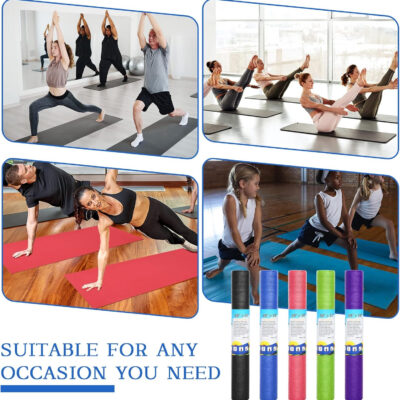 6899c6aa5a908207524fc8c3cd6c3c1cc7b7f9763e7d43bc22a8a.jpg Yilloog 20 Pcs Yoga Mat Non Slip Exercise Workout Mat with Strap for Women Gym Fitness Home Supplies, 72 x 24 Inch