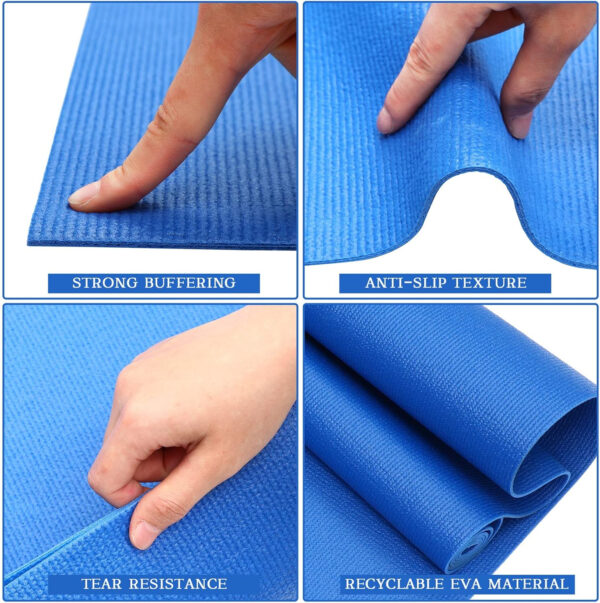 6899c6ab7474b2c3c3ad997ac731d2362224c0c351eba07414f56.jpg Yilloog 20 Pcs Yoga Mat Non Slip Exercise Workout Mat with Strap for Women Gym Fitness Home Supplies, 72 x 24 Inch