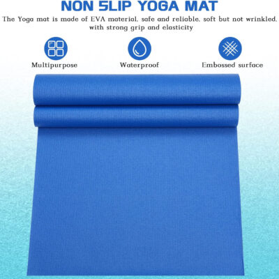 6899c6ad9786545aa1cd793804d0ba1da13c64eb4efd26bd4a803.jpg Yilloog 20 Pcs Yoga Mat Non Slip Exercise Workout Mat with Strap for Women Gym Fitness Home Supplies, 72 x 24 Inch
