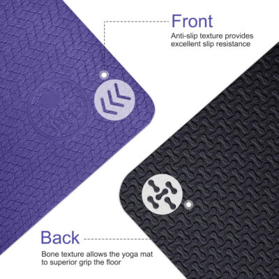 IUGA Yoga Mat Non Slip Anti-tear Pilates Mat Eco Friendly Hot Yoga Mats Thick for Workout & Exercise(72"x 24"x 6mm)