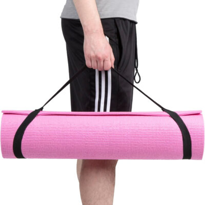 6899c762804ecedf7f999fc0ecb9a1979a23b7b89f00cdfd94ae5.jpg Mind Reader YOGAPVC-BLK All Purpose Extra Thick Yoga Fitness & Exercise Mats with Carrying Strap, High Density Anti-Tear