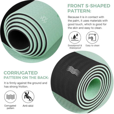 6899c84a472e8e9792762d2dc3ed5a1c4b4e6be240bc5bc054376.jpg Yoga Mat Non Slip TPE Thick Yoga Mat with Alignment Mark, Large Size 72"L x 32"W x 0.32"Th or 0.24"Th, Anti-Tear Exercise & Fitness Mat for Yoga, Pilates & Floor Workouts