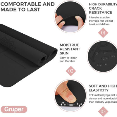 6899c8504cf7f86b56f322a66f849f9a093c9243986e3988c0d27.jpg Yoga Mat Non Slip TPE Thick Yoga Mat with Alignment Mark, Large Size 72"L x 32"W x 0.32"Th or 0.24"Th, Anti-Tear Exercise & Fitness Mat for Yoga, Pilates & Floor Workouts