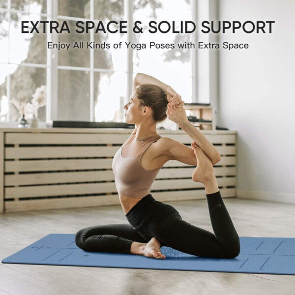 6899c8590982f9373247f7e1e2a3c6935d5d3769ec85b7f0fc305.jpg Yoga Mat Non Slip TPE Thick Yoga Mat with Alignment Mark, Large Size 72"L x 32"W x 0.32"Th or 0.24"Th, Anti-Tear Exercise & Fitness Mat for Yoga, Pilates & Floor Workouts