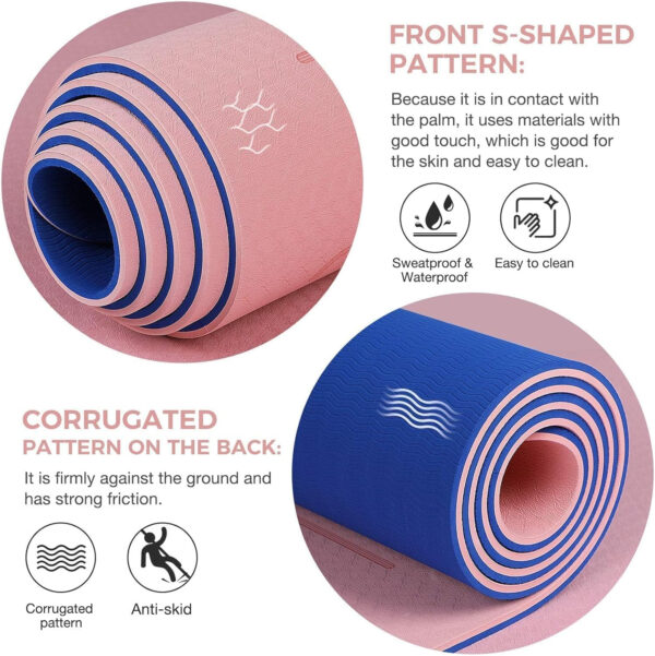 6899c85b6bb882aaa4c1228632bc671b3148c553811f52e09617e.jpg Yoga Mat Non Slip TPE Thick Yoga Mat with Alignment Mark, Large Size 72"L x 32"W x 0.32"Th or 0.24"Th, Anti-Tear Exercise & Fitness Mat for Yoga, Pilates & Floor Workouts
