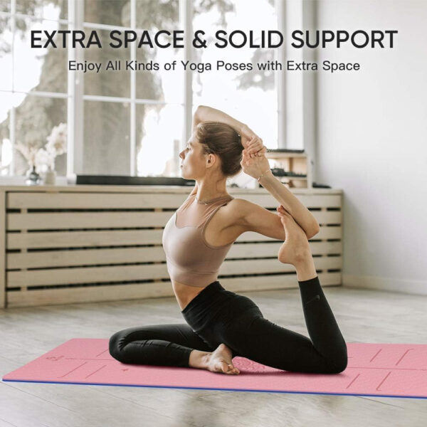 6899c85e119f1681cbf3f208803c0c2cf7f3e5967b139b4747dfc.jpg Yoga Mat Non Slip TPE Thick Yoga Mat with Alignment Mark, Large Size 72"L x 32"W x 0.32"Th or 0.24"Th, Anti-Tear Exercise & Fitness Mat for Yoga, Pilates & Floor Workouts