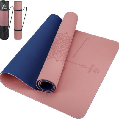 6899c85f65878e42bf7f31e7b90f2ed1da18e60015fc83a943fcf.jpg Yoga Mat Non Slip TPE Thick Yoga Mat with Alignment Mark, Large Size 72"L x 32"W x 0.32"Th or 0.24"Th, Anti-Tear Exercise & Fitness Mat for Yoga, Pilates & Floor Workouts