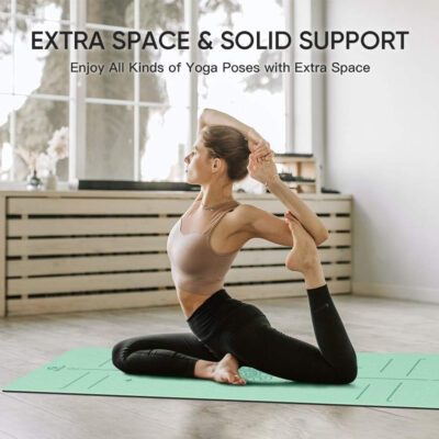 6899c8651c540d3375e6d4a7176fc1a03309025481de874feb806.jpg Yoga Mat Non Slip TPE Thick Yoga Mat with Alignment Mark, Large Size 72"L x 32"W x 0.32"Th or 0.24"Th, Anti-Tear Exercise & Fitness Mat for Yoga, Pilates & Floor Workouts
