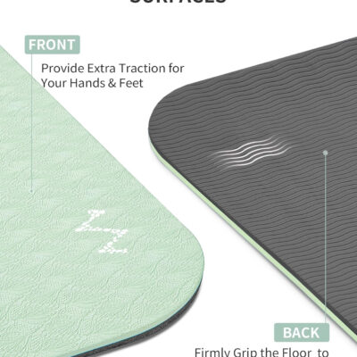 CAMBIVO Large Yoga Mat (6'x 4'), Extra Wide Workout Mat for Men and Women, Yoga Mat Thick 1/3 &1/4 Exercise Mats for Home Workout, Yoga, Pilates (Black,1/4 inch)
