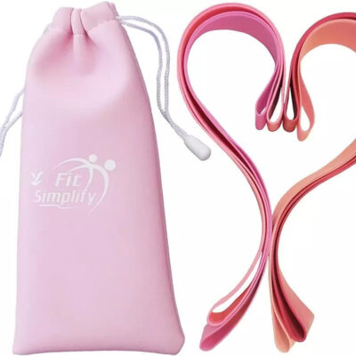 Fit Simplify Resistance Loop Exercise Bands with Instruction Guide and Carry Bag, Set of 5