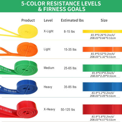 Resistance Bands, Pull Up Bands, Workout Bands for Exercise, Thick Heavy Resistance Band Set with Door Anchor, Elastic Bands for Body Stretching, Crossfit Training at Home/Gym Men & Women Women