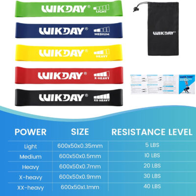 Resistance Bands, Pull Up Bands, Workout Bands for Exercise, Thick Heavy Resistance Band Set with Door Anchor, Elastic Bands for Body Stretching, Crossfit Training at Home/Gym Men & Women Women