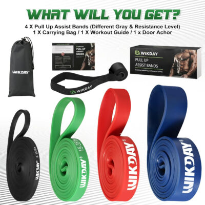 Resistance Bands, Pull Up Bands, Workout Bands for Exercise, Thick Heavy Resistance Band Set with Door Anchor, Elastic Bands for Body Stretching, Crossfit Training at Home/Gym Men & Women Women