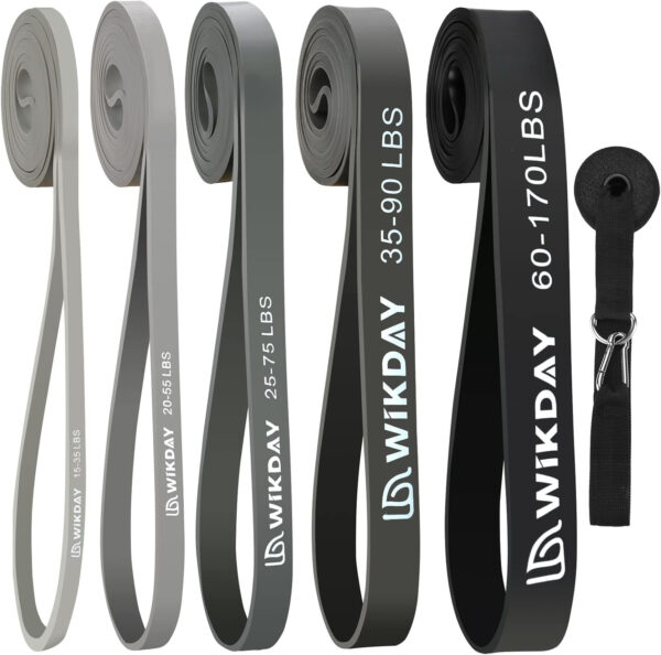 Resistance Bands, Pull Up Bands, Workout Bands for Exercise, Thick Heavy Resistance Band Set with Door Anchor, Elastic Bands for Body Stretching, Crossfit Training at Home/Gym Men & Women Women