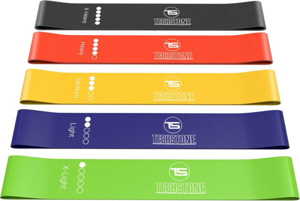 6899cc5b8b22c3047c10ed2ab358b08f91632c30a80ac90669aa8.jpg TechStone Resistance Bands Set for Men and Women, Pack of 5 Different Levels Elastic Band for Home Gym Long Exercise Workout – Great Fitness Equipment for Training, Yoga – Free Carrying Bag