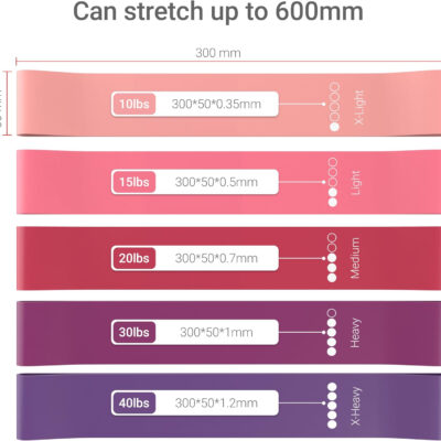 6899cc60b36e736f98a465377c745fcf9dae52e2aa46c0ff1c3a0.jpg TechStone Resistance Bands Set for Men and Women, Pack of 5 Different Levels Elastic Band for Home Gym Long Exercise Workout – Great Fitness Equipment for Training, Yoga – Free Carrying Bag