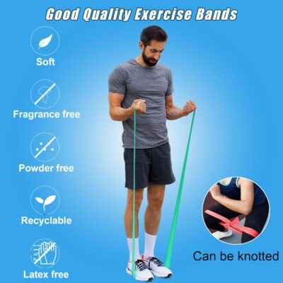 6899ccbdddfe9bd24111f2a7ddd10cada5b3730d2e209b9bce243.jpg Resistance Bands for Working Out, Physical Therapy Bands, Latex Free Elastic and Exercise Bands Set for Stretching, Suitable for Rehab, Yoga, Pilates, Gym, Home Exercise