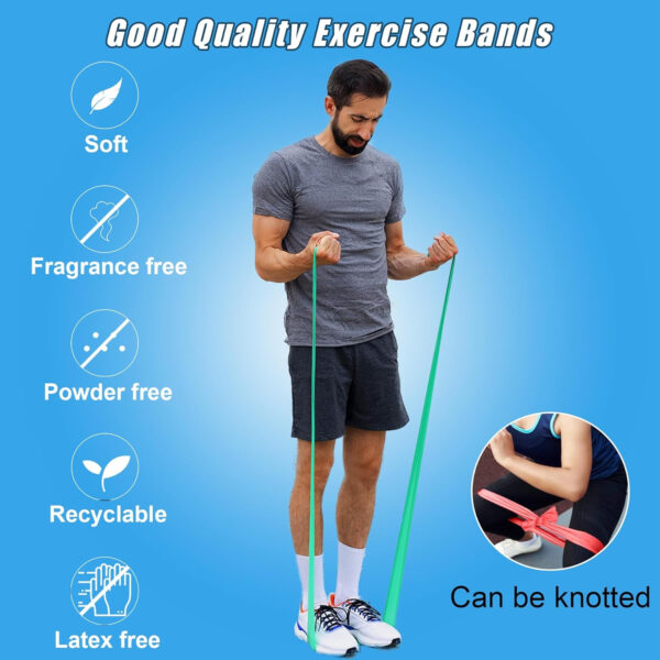 6899ccbdddfe9bd24111f2a7ddd10cada5b3730d2e209b9bce243.jpg Resistance Bands for Working Out, Physical Therapy Bands, Latex Free Elastic and Exercise Bands Set for Stretching, Suitable for Rehab, Yoga, Pilates, Gym, Home Exercise