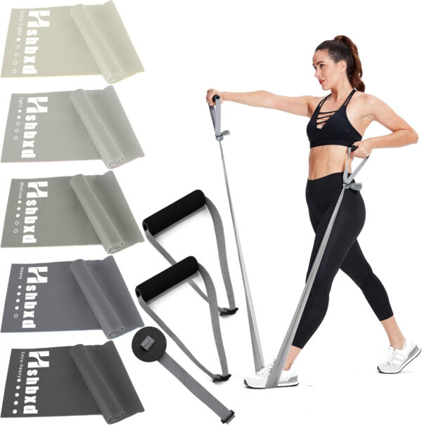 6899ccccd0e1a12c5f3d1c5f5d4838eb48727225009a00dd4777e.jpg Resistance Bands for Working Out, Physical Therapy Bands, Latex Free Elastic and Exercise Bands Set for Stretching, Suitable for Rehab, Yoga, Pilates, Gym, Home Exercise