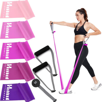6899ccd33f39758038ba052924c05dff24db3d92e2ca80bd9b3d8.jpg Resistance Bands for Working Out, Physical Therapy Bands, Latex Free Elastic and Exercise Bands Set for Stretching, Suitable for Rehab, Yoga, Pilates, Gym, Home Exercise