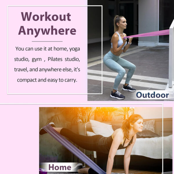 6899ccd4508914f70f10e9ff82b2beec7d84eb0c14d876800eaa5.jpg Resistance Bands for Working Out, Physical Therapy Bands, Latex Free Elastic and Exercise Bands Set for Stretching, Suitable for Rehab, Yoga, Pilates, Gym, Home Exercise