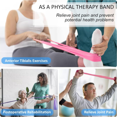 6899ccd7a20855621e93bc79235ea47c20647fcfc0d17f79304b7.jpg Resistance Bands for Working Out, Physical Therapy Bands, Latex Free Elastic and Exercise Bands Set for Stretching, Suitable for Rehab, Yoga, Pilates, Gym, Home Exercise