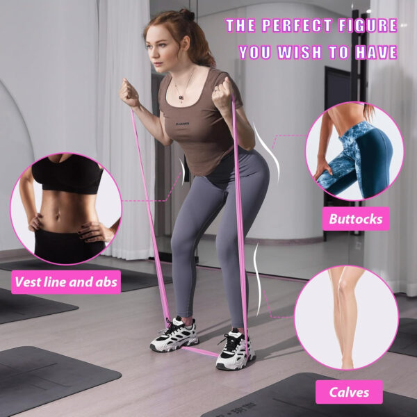 6899ccdae286b953dc5727995a23a2fe0e6bbfb741f49966d462f.jpg Resistance Bands for Working Out, Physical Therapy Bands, Latex Free Elastic and Exercise Bands Set for Stretching, Suitable for Rehab, Yoga, Pilates, Gym, Home Exercise