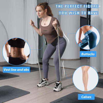 6899cce028f705ae55942f5b10560358a4bd424ec984ed51fbd79.jpg Resistance Bands for Working Out, Physical Therapy Bands, Latex Free Elastic and Exercise Bands Set for Stretching, Suitable for Rehab, Yoga, Pilates, Gym, Home Exercise