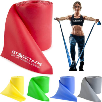 Resistance Bands Professional 8,16, 25, 50 Yards Bulk Rolls. Latex-Free Elastic Physical Therapy Band. No Scent, No Powder - Perfect for Home Exercise, Yoga, Pilates, Gym, Rehab, Workout