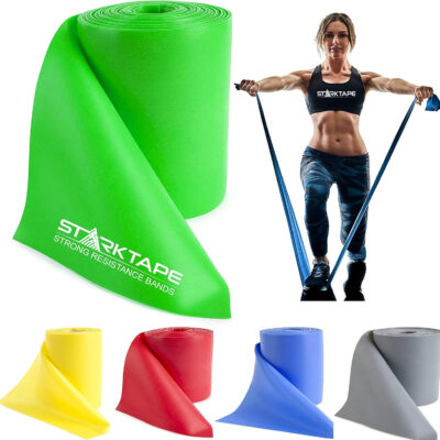 Resistance Bands Professional 8,16, 25, 50 Yards Bulk Rolls. Latex-Free Elastic Physical Therapy Band. No Scent, No Powder - Perfect for Home Exercise, Yoga, Pilates, Gym, Rehab, Workout
